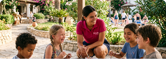 Ômini Club Enfants s'amusant avec un animateur - Ômini Club