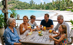Famille heureuse sur la plage - Thématique Famille