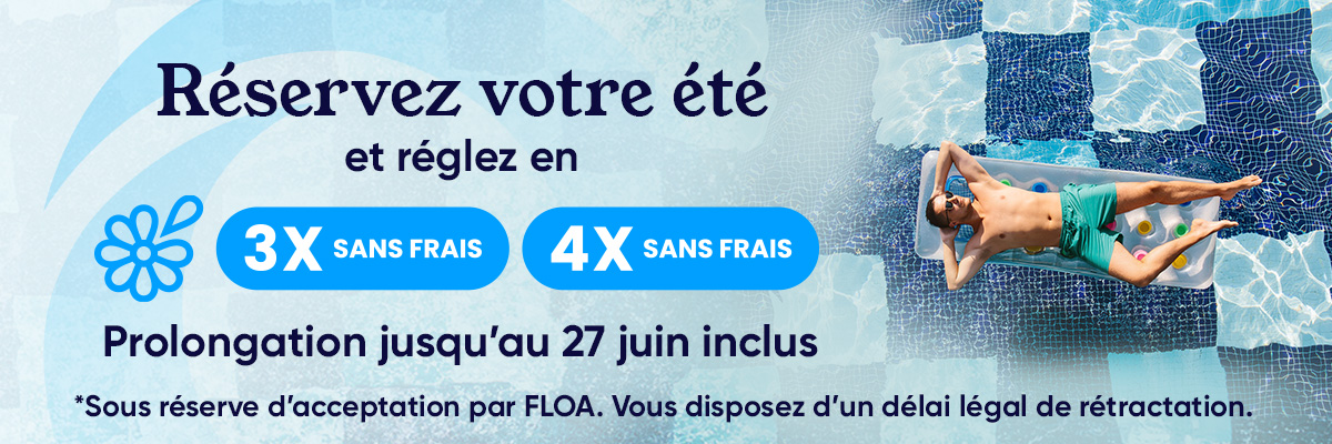 Offre Floa - Payez en 3 ou 4 fois sans frais jusqu'au 27 juin inclus