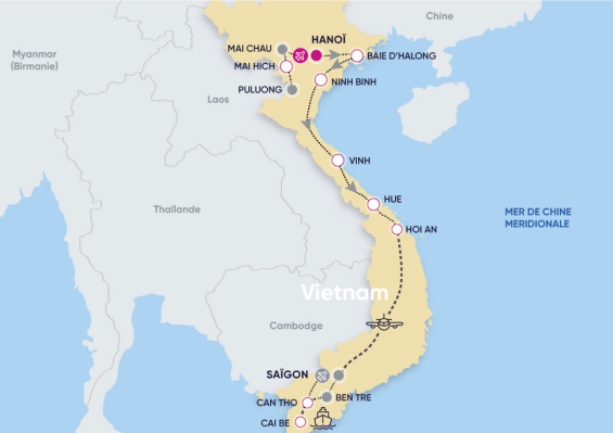 Circuit Paysages Majestueux du Nord au Sud Vietnam & croisière prestige sur le Bassac Mekong 4*/5* Circuit Paysages Majestueux du Nord au Sud Vietnam & croisière prestige sur le Bassac Mekong 4*/5*